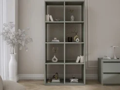 Discount Librería con 8 compartimentos – color: aloe – 147 × 74 × 30 cm, vertical u horizontal Librería
