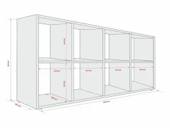 Librería con 8 compartimentos – color: cachemira – 147 × 74 × 30 cm, vertical u horizontal
