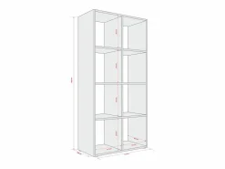 Librería con 8 compartimentos – color: cachemira – 147 × 74 × 30 cm, vertical u horizontal