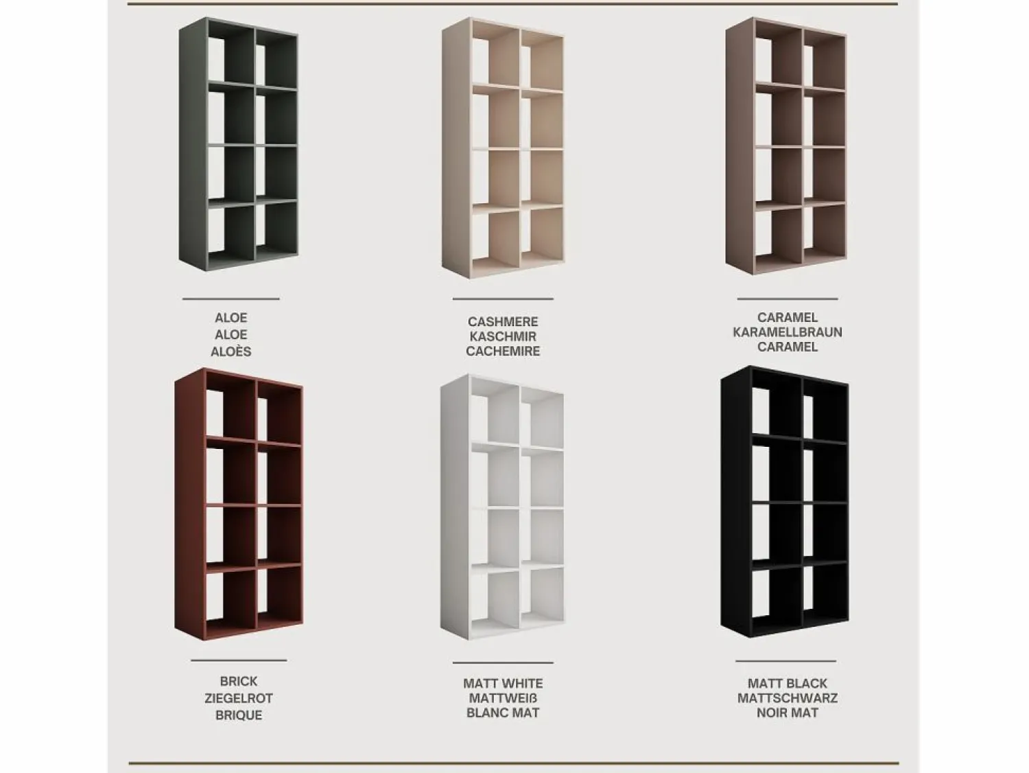Librería con 8 compartimentos – color: cachemira – 147 × 74 × 30 cm, vertical u horizontal
