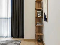 Outlet Librería con 5 estantes - Natural y negro - DELORY Librería