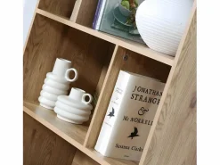 Calicosy Librería de 6 Compartimentos y 2 Puertas en Ratán Natural H175cm - JAYA Beige