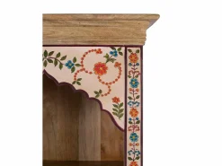 Hot Giner y colomer Librería en madera de mango con detalles florales pintados a mano Marru00f3n
