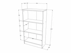 Online Librería haaus Flint, 2 estantes, Roble Sonoma, 70 x 32 x 122 cm Consola Escritorio