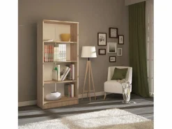 Librería haaus Flint, 3 estantes, Roble Sonoma, 70 x 32 x 159 cm