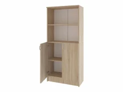 Discount Librería haaus Flint, con puertas inferiores y 1 estante, Roble Sonoma, 70 x 32 x 159 cm Consola Escritorio