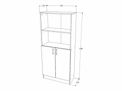 Discount Librería haaus Flint, con puertas inferiores y 1 estante, Roble Sonoma, 70 x 32 x 159 cm Consola Escritorio