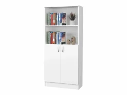 Online Librería haaus Flint, con puertas inferiores y 1 estante, , 70 x 32 x 159 cm Blanco