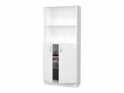 Online Librería haaus Flint, con puertas inferiores y 1 estante, , 70 x 32 x 159 cm Blanco