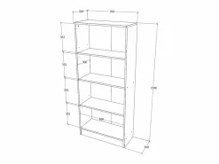Online Librería haaus Flint, con puertas inferiores y 1 estante, , 70 x 32 x 159 cm Blanco