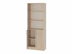 Librería haaus Flint, con puertas inferiores y 2 estantes, Roble Sonoma, 70 x 32 x 196 cm