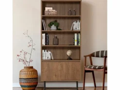 Concept-Usine Librería industrial negra y de madera HAYE