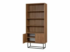 Concept-Usine Librería industrial negra y de madera HAYE
