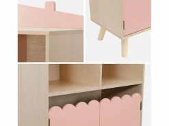 Hot Sweeek Librería infantil de 2 estantes y 2 puertas Rosa