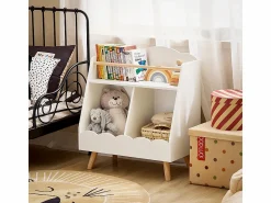Discount Sobuy Librería Infantil Pequeño para Niños con 1 Estantería y 2 Compartimentos Organizador de Juguetes y Libros para Niños KMB100-K-W ES Blanco