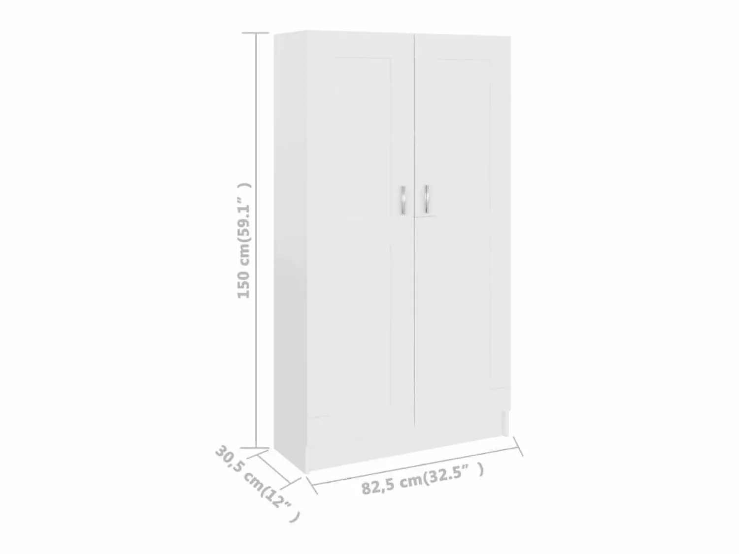 Librería madera de ingeniería 82,5x30,5x150 cm Vitrina