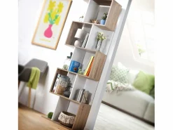 Calicosy Librería múltiples estantes Alt. 180cm - Acabado madera y blanco