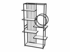 Best ModernLuxe Librería moderna de metal 100×30×180 cm - estructura geométrica - blanco + Negro