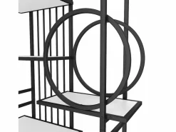 Best ModernLuxe Librería moderna de metal 100×30×180 cm - estructura geométrica - blanco + Negro