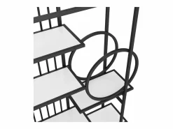 Best ModernLuxe Librería moderna de metal 100×30×180 cm - estructura geométrica - blanco + Negro
