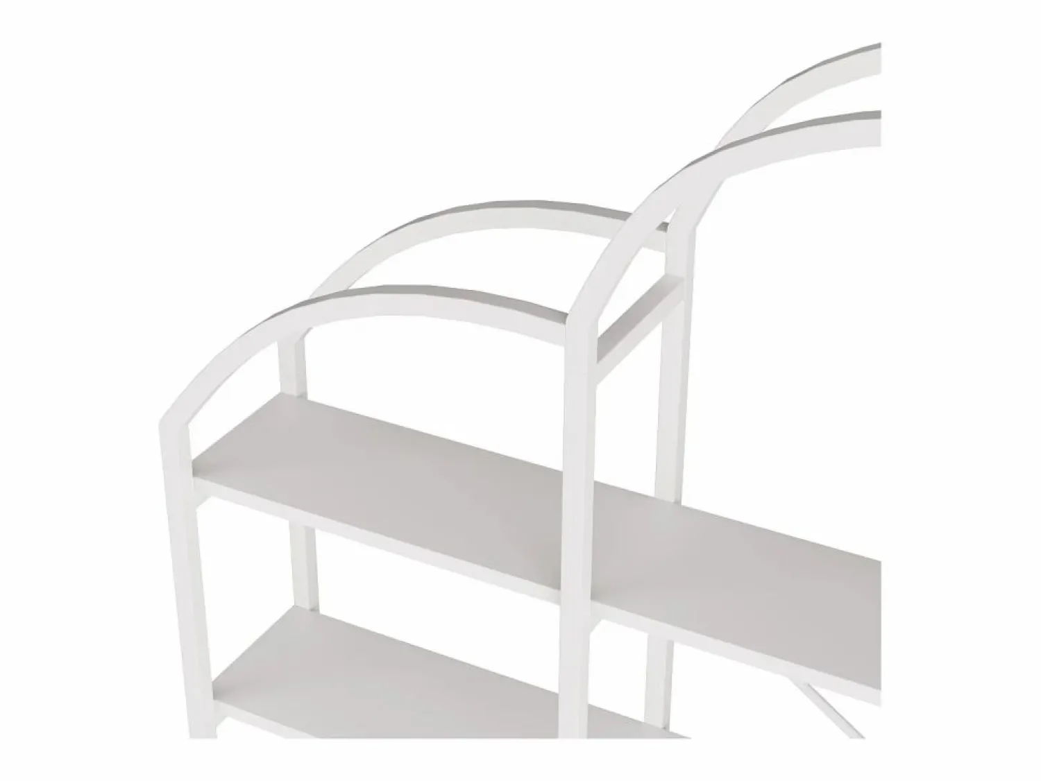 Discount ModernLuxe Librería moderna de metal 170×26×190 cm - forma de nube - 5 niveles de almacenamiento - Blanco
