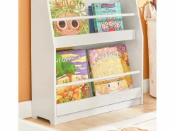 Clearance Sobuy Librería para Niños de Altura de 3 Niveles Estantería Infantil Multifuncional 58 x 18 x 81cm KMB45-W ES Blanco