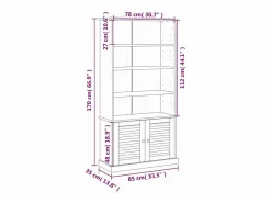 vidaxl Librería VIGO madera maciza de pino 85x35x170 cm