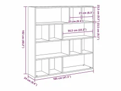 Hot Librería/Separador de ambientes madera vieja 105x24x102 cm Biombo