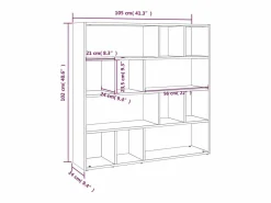Librería/Separador de ambientes Roble Ahumado 105x24x102 cm