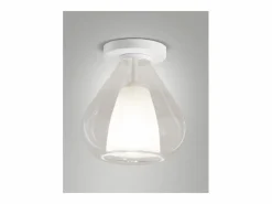 Online Lila - Lámpara de techo redonda d.20cm Fabas Luce - Lámpara de pared con bombilla LED E27 MAX 40W - Transparente