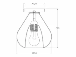 Online Lila - Lámpara de techo redonda d.20cm Fabas Luce - Lámpara de pared con bombilla LED E27 MAX 40W - Transparente
