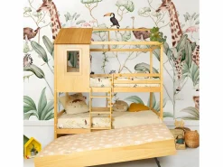 Litera + cama de arrastre madera pino 90x190/90x190cm
