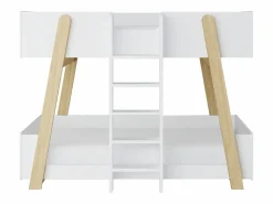 Litera 90 x 190 cm blanca y natural - CORODELA Cama Litera