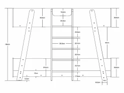 Vente-unique Litera 90 x 190 cm blanco y natural + colchón - CORODELA