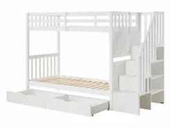Vente-unique Litera 90 x 190 cm con cajones pino y MDF - ZILENI
