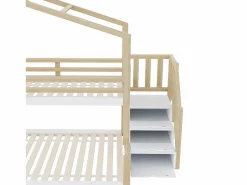 Discount Litera 90 x 200 cm y 140 x 200 cm - Cama alta con almacenaje - y blanco Cama Litera