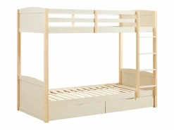 Vente-unique Litera 2 x 90 x 200 cm 2 cajones y natural + colchón - LIMODARA