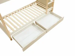 Vente-unique Litera 2 x 90 x 200 cm 2 cajones pino y MDF y natural - LIMODARA