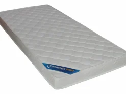 Vente-unique Litera 2 x 90 x 200 cm 2 cajones azul, blanco y natural + colchón - TINOLI Azul / Color natural claro