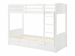 Outlet Vente-unique Litera 2 x 90 x 200 cm con 2 cajones en Pino y MDF color - LIMODARA Blanco