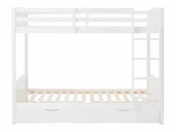 Outlet Vente-unique Litera 2 x 90 x 200 cm con 2 cajones en Pino y MDF color - LIMODARA Blanco