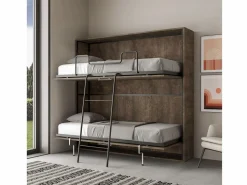 Sale Les Tendances Litera abatible horizontal nogal 2 camas 85x185 cm Bounto- Marru00f3n