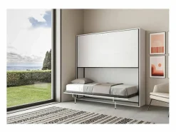 Discount Les Tendances Litera abatible horizontal blanca para 2 personas 85x185 cm Bounto-2 colchones 85x185cm Blanco