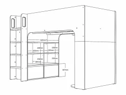 Online Litera alta 90 x 190 cm con almacenamiento - COLUMI Cama Alta|Cama Con Almacenaje