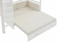 Sale Vente-unique Litera alta 90 X 190 cm con sofá convertible pino y MDF + colchón - ORPELIA Blanco