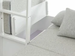 Vente-unique Litera alta 90 x 200 cm escritorio, sofá y almacenamiento de pino y MDF + colchón - GOLIATH