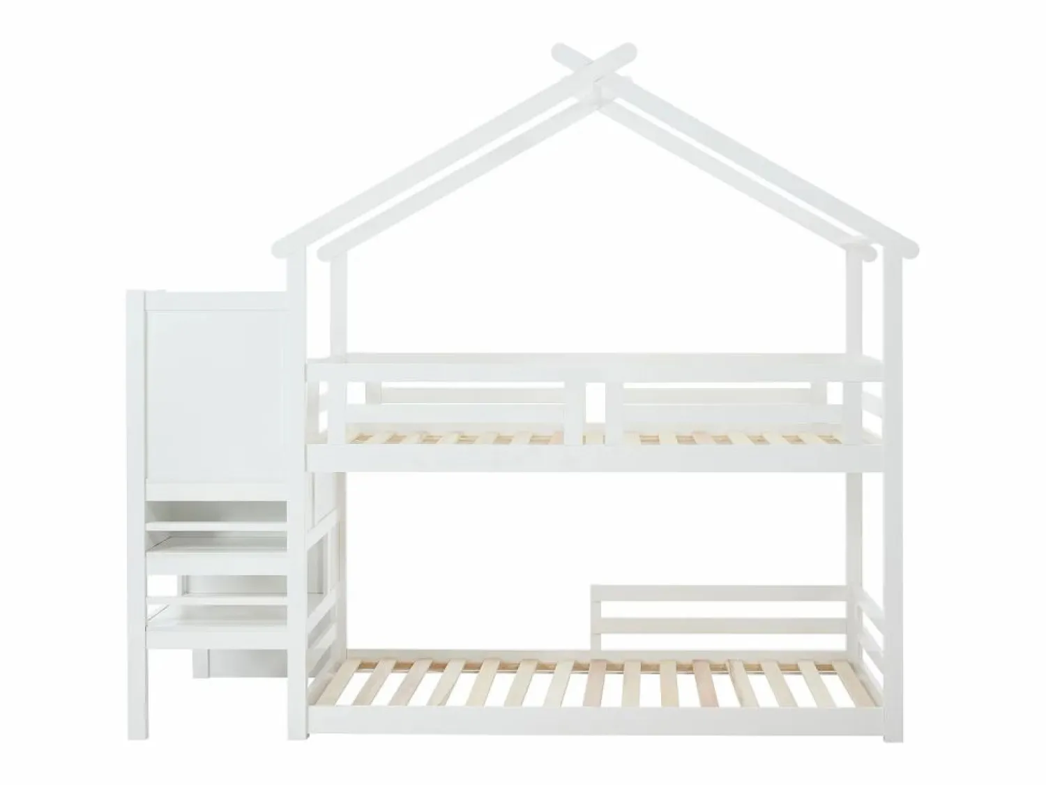 Hot Vente-unique Litera cabaña 90 x 190 cm en pino y MDF color + colchón - TALETY Blanco