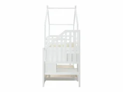 Hot Vente-unique Litera cabaña 90 x 190 cm en pino y MDF color + colchón - TALETY Blanco