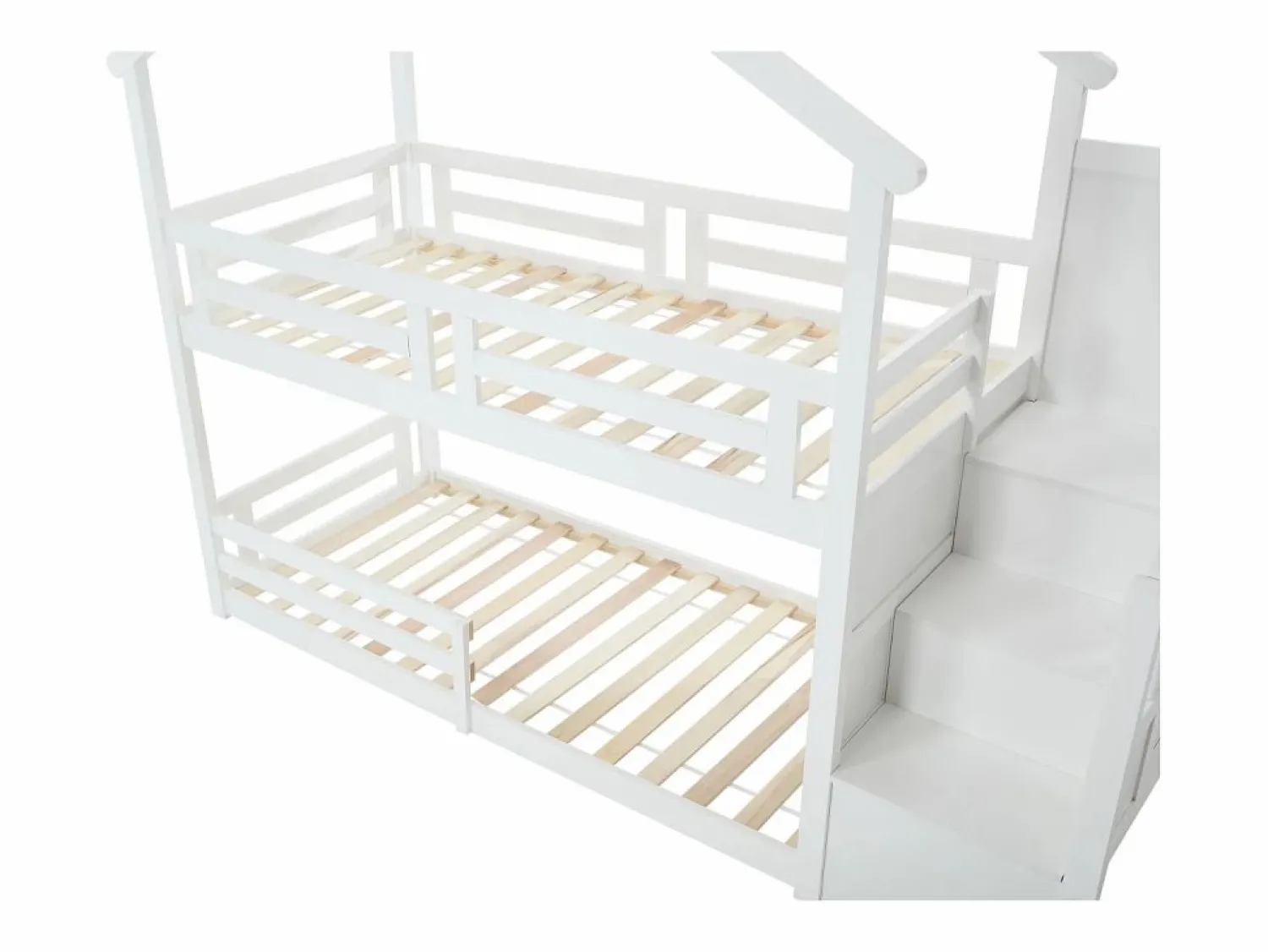 Hot Vente-unique Litera cabaña 90 x 190 cm en pino y MDF color + colchón - TALETY Blanco