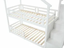 Sale Litera cabaña 90 x 190 cm en pino y MDF color - TALETY Cama Litera